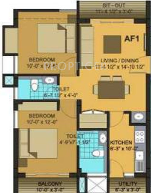 Bethel Square (2BHK+2T (829 sq ft) 829 sq ft)