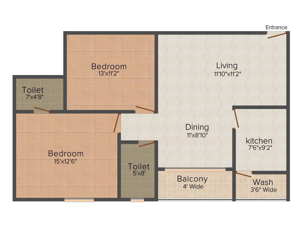 Citadil Nandanam Paradise (2BHK+2T (1,164 sq ft) 1164 sq ft)