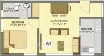 Bethel Trinity Floor Plan (1BHK+1T)