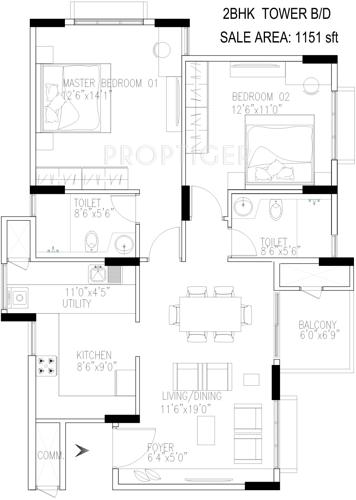 Vaswani Menlo Park (2BHK+2T (1,151 sq ft) 1151 sq ft) Vaswani Menlo Park (2BHK+2T (1,151 sq ft) 1151 sq ft)