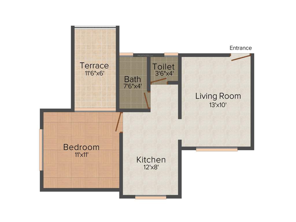 Sanskruti Developer Krushna Kunj 1BHK+1T (609 sq ft)