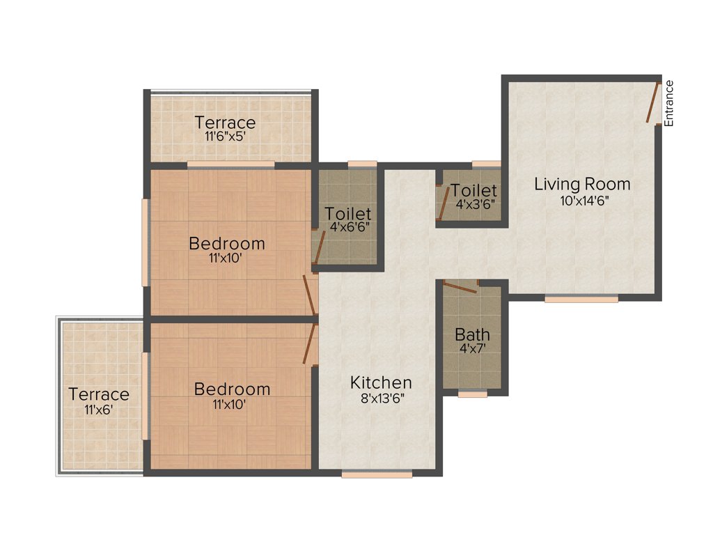 Sanskruti Developer Krushna Kunj 2BHK+2T (891 sq ft)