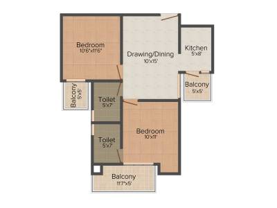 DBF Dev Heights (2BHK+2T (990 sq ft) 990 sq ft) DBF Dev Heights (2BHK+2T (990 sq ft) 990 sq ft)