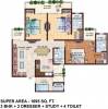 Urbainia Grid 1 (3BHK+4T (1,695 sq ft) + Study Room 1695 sq ft)