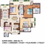 Urbainia Grid 1 (3BHK+4T (2,095 sq ft) + Study Room 2095 sq ft)