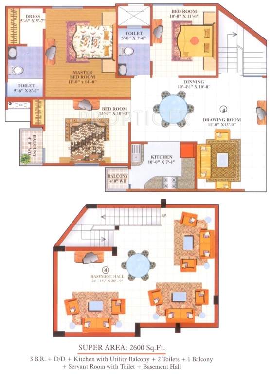 Gardenia Greens (3BHK+2T (2,600 sq ft) 2600 sq ft)