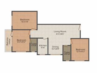 GM Meena Sparsh (3BHK+2T (1,250 sq ft) 1250 sq ft) GM Meena Sparsh (3BHK+2T (1,250 sq ft) 1250 sq ft)