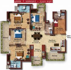 Gold Golf Links (4BHK+4T (2,350 sq ft) + Servant Room 2350 sq ft)