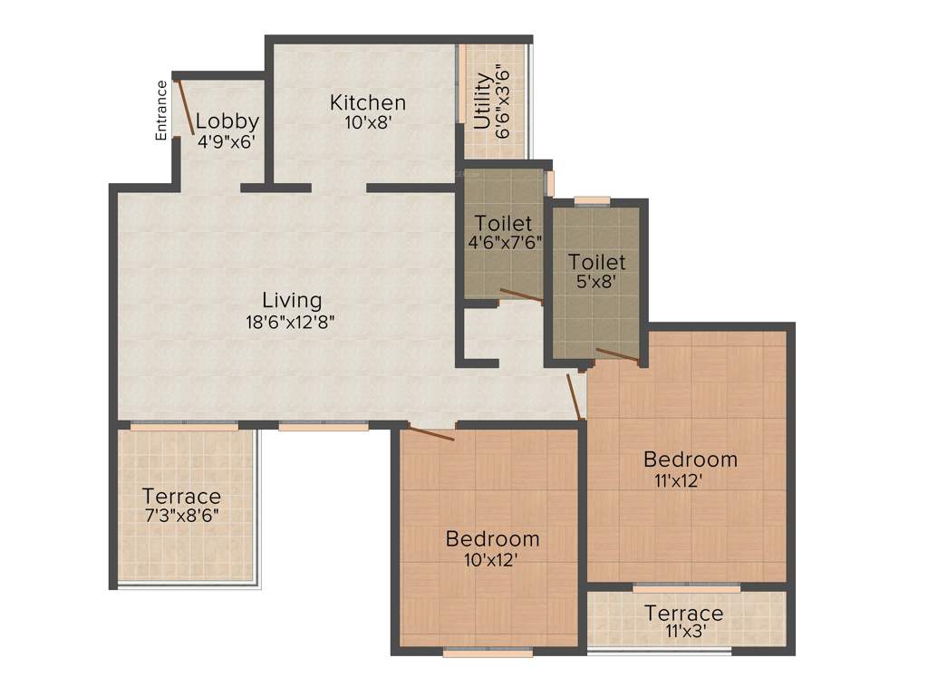 Pride Aashiyana (2BHK+2T (1,150 sq ft) 1150 sq ft)