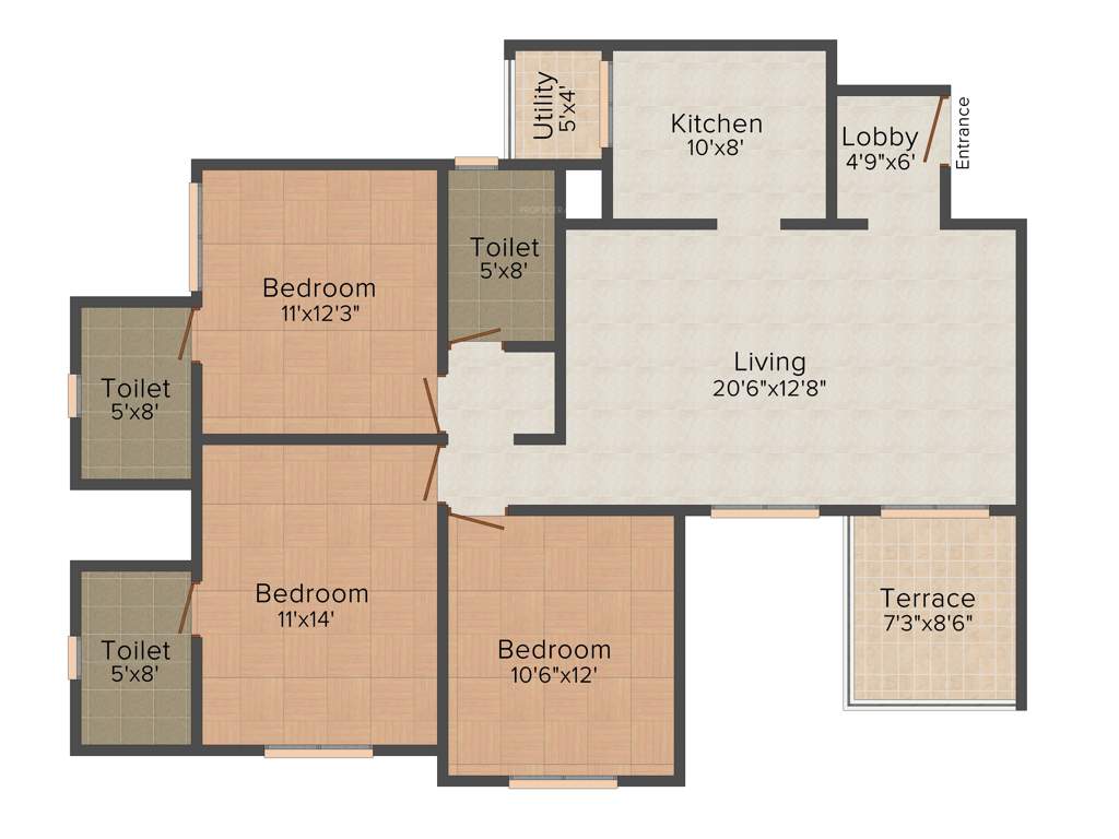Pride Aashiyana (3BHK+3T (1,400 sq ft) 1400 sq ft)
