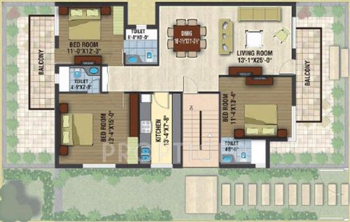 Landmark Avenue (3BHK+3T (1,600 sq ft) 1600 sq ft)