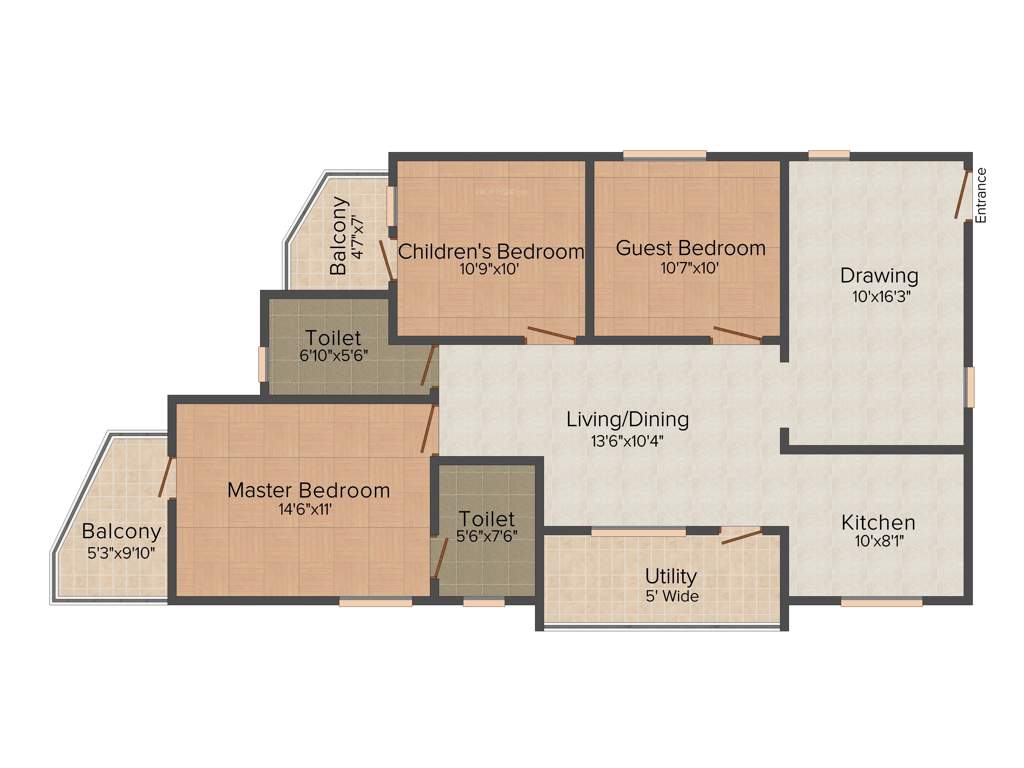 Pegasus Soorya Signature (3BHK+2T (1,480 sq ft) 1480 sq ft)