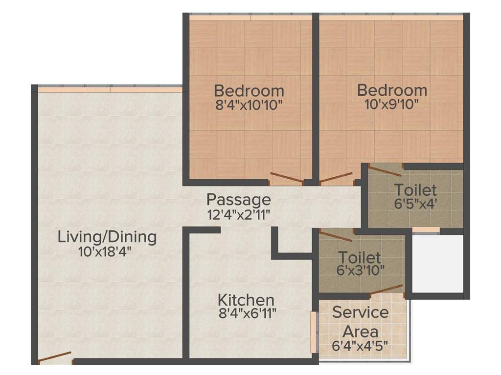 The Baya Goldspot (2BHK+2T (877 sq ft) 877 sq ft)
