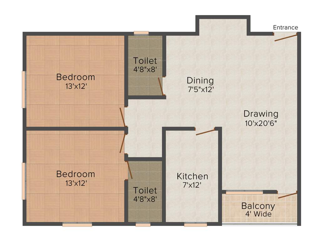 Shuvam Satyam Royale (2BHK+2T (1,315 sq ft) 1315 sq ft)