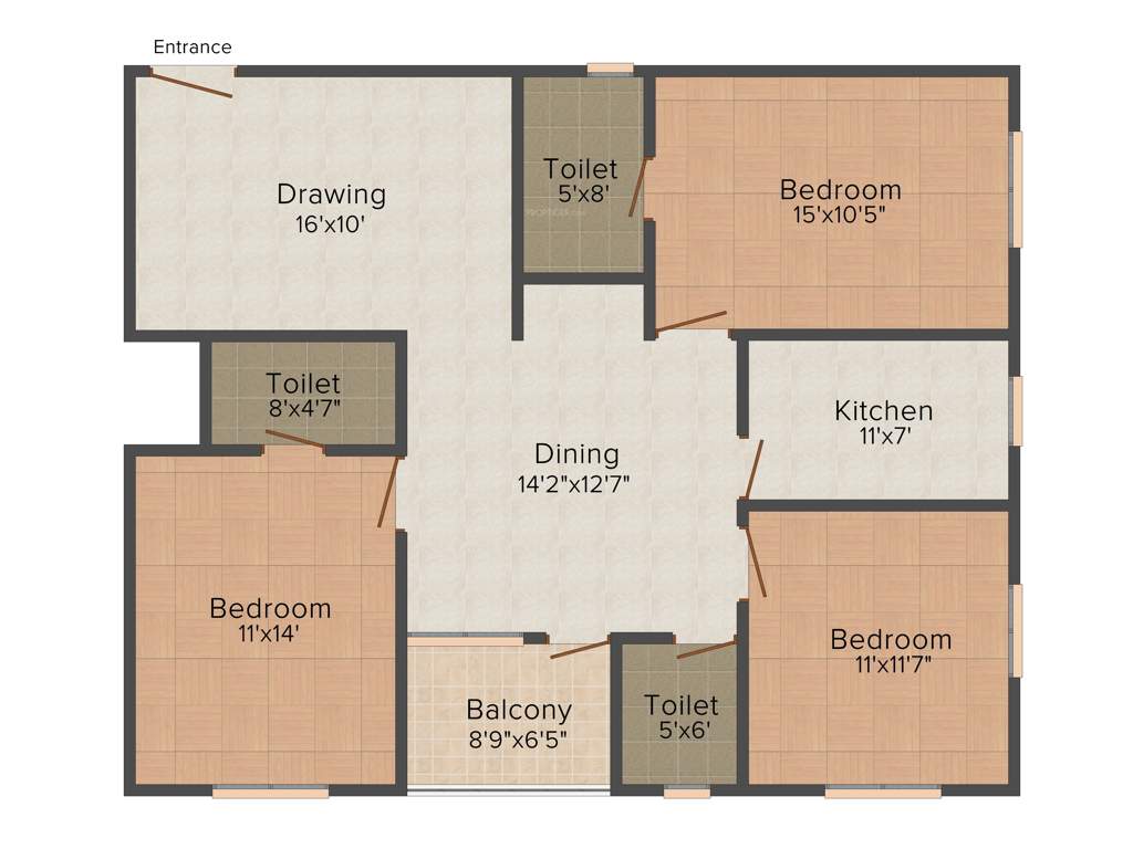 Shuvam Satyam Royale (3BHK+3T (1,571 sq ft) 1571 sq ft)