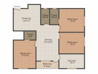 Shuvam Satyam Royale (3BHK+3T (1,613 sq ft) 1613 sq ft) Shuvam Satyam Royale (3BHK+3T (1,613 sq ft) 1613 sq ft)