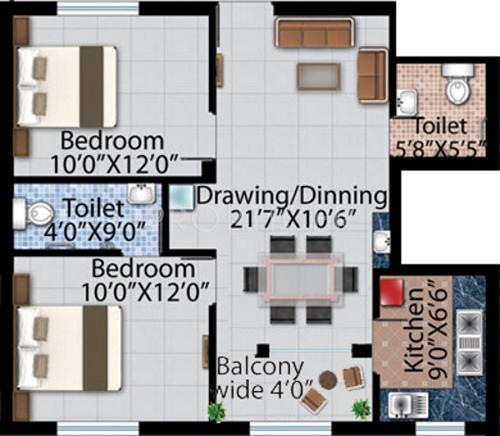 Shuvam Residency III (2BHK+2T (1,248 sq ft) 1248 sq ft)