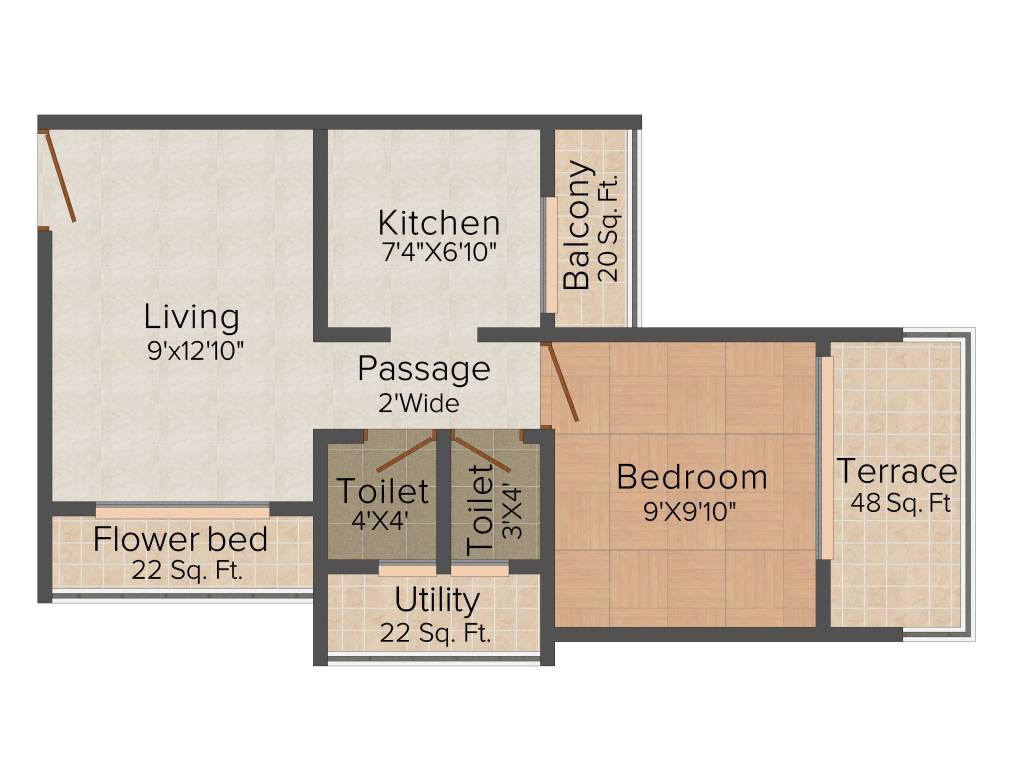 Dream Sai Elegance (1BHK+1T (700 sq ft) 700 sq ft)