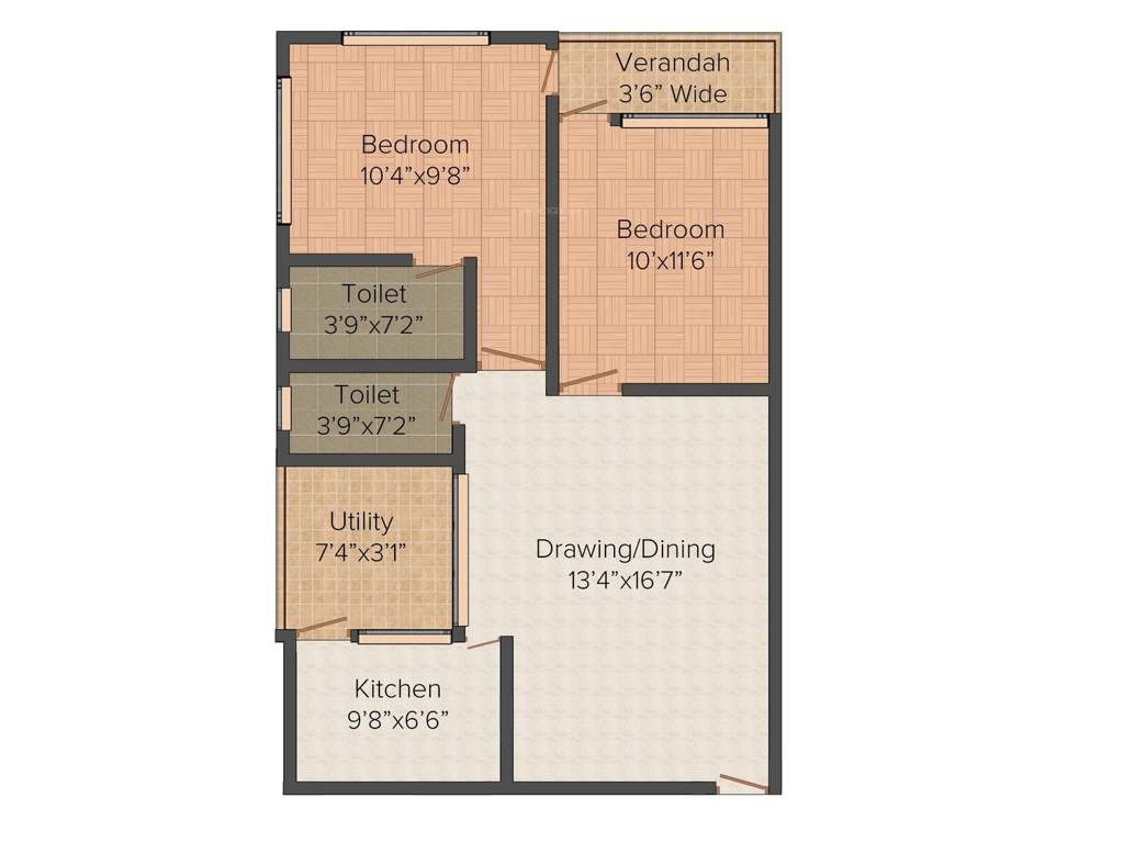 Skywood Nestwood Maple (2BHK+2T (710 sq ft) 710 sq ft)