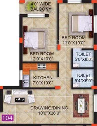 Shuvam Ashok Charu Niwas (2BHK+2T (1,154 sq ft) 1154 sq ft)