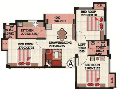 Raghuvar Enclave (3BHK+2T (1,001 sq ft) 1001 sq ft)