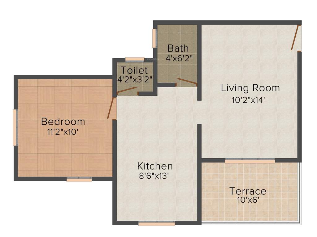 JM Amar 127 (1BHK+1T (595 sq ft) 595 sq ft)