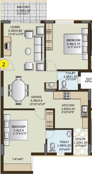 Keerthi Gardenia (2BHK+2T (1,170 sq ft) 1170 sq ft) Keerthi Gardenia (2BHK+2T (1,170 sq ft) 1170 sq ft)