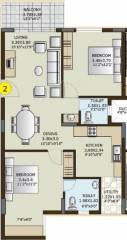 Keerthi Gardenia (2BHK+2T (1,170 sq ft) 1170 sq ft) Keerthi Gardenia (2BHK+2T (1,170 sq ft) 1170 sq ft)