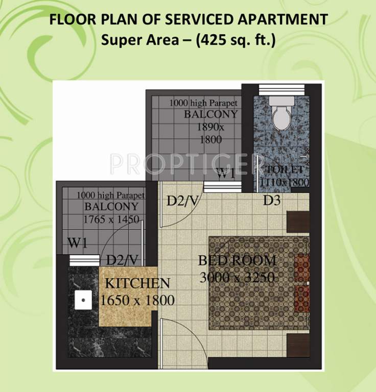 Maxworth Premier Urban (1BHK+1T (425 sq ft) 425 sq ft)