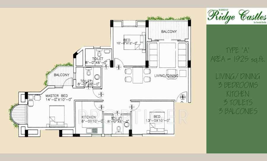 Raheja Ridge Castle (3BHK+3T (1,925 sq ft) 1925 sq ft) Raheja Ridge Castle (3BHK+3T (1,925 sq ft) 1925 sq ft)