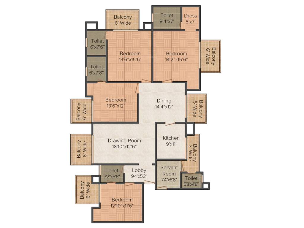 Swatantra Sunshine Avenue (4BHK+5T (2,577 sq ft) 2577 sq ft)