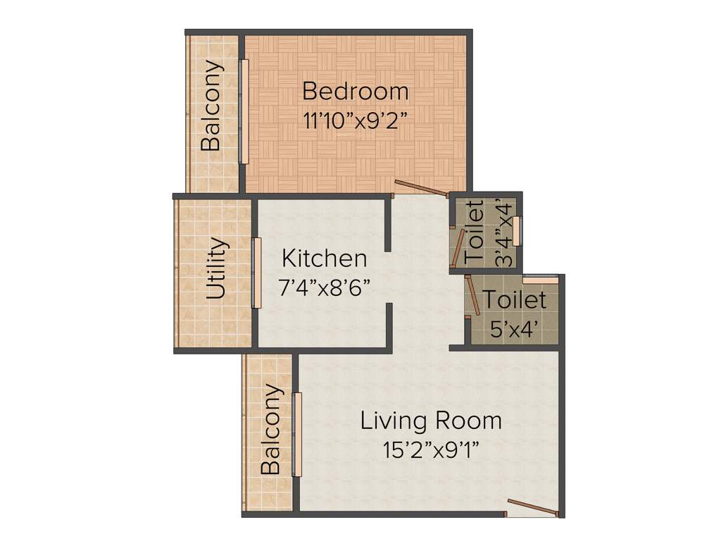 Rohan ZP Hills (1BHK+1T (646 sq ft) 646 sq ft)