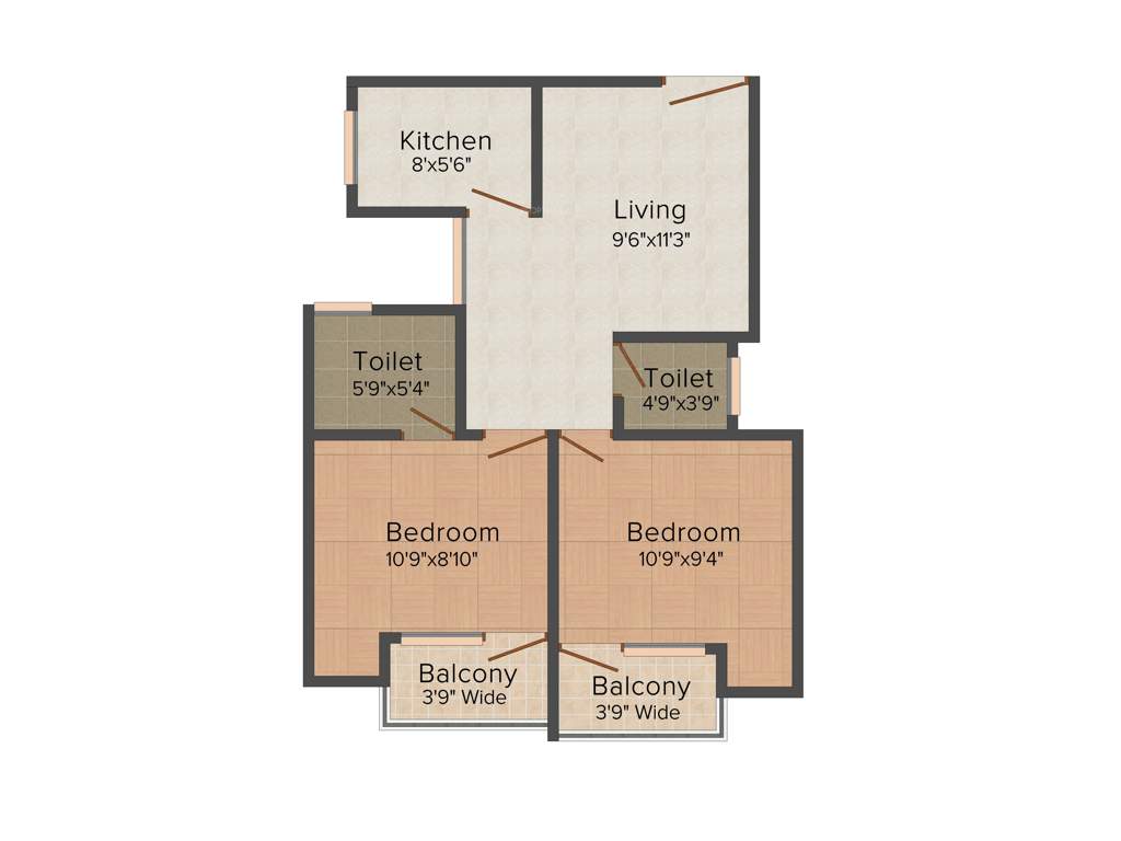 Chiranjeevi Royal Avenue (2BHK+2T (810 sq ft) 810 sq ft)