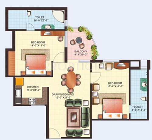 Gaursons Heights (2BHK+2T (1,190 sq ft) 1190 sq ft) Gaursons Heights (2BHK+2T (1,190 sq ft) 1190 sq ft)