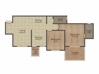 Jhamtani Ace Almighty (2BHK+2T (1,095 sq ft) 1095 sq ft)