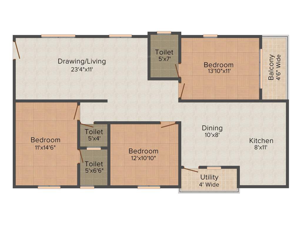 Tetra Green Apple (3BHK+3T (1,633 sq ft) 1633 sq ft)