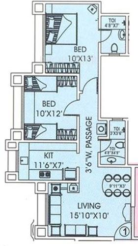 Damji Shamji Mahavir Trinkets (2BHK+3T (918 sq ft) 918 sq ft)