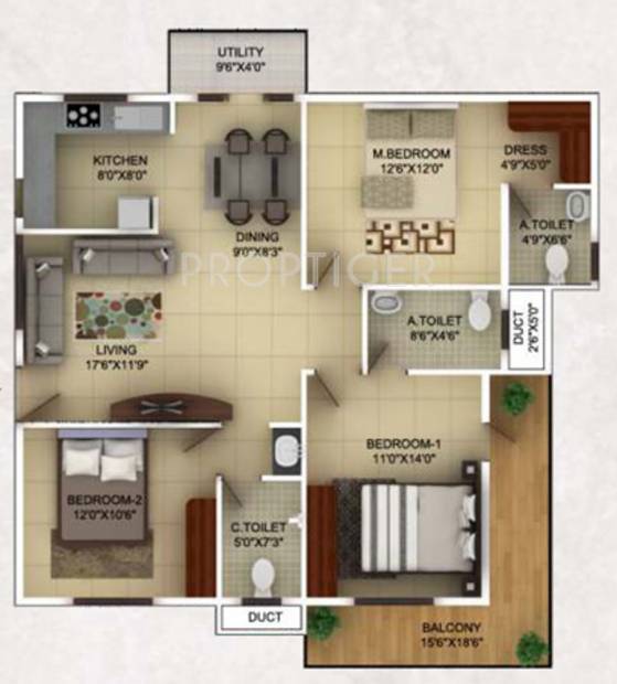 TG Epitome (3BHK+3T (1,470 sq ft) 1470 sq ft)