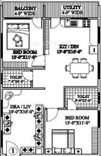 Tetra Green Elegance (2BHK+2T (1,125 sq ft) 1125 sq ft)