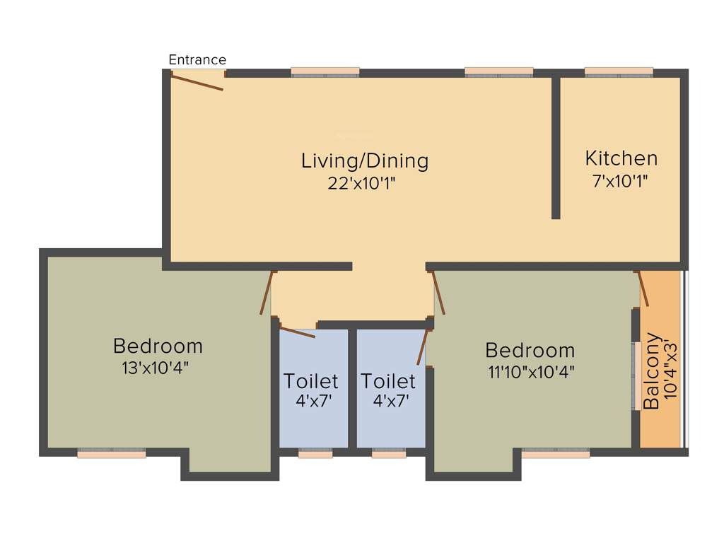 RKN Lakshya Flats (2BHK+2T (940 sq ft) 940 sq ft)