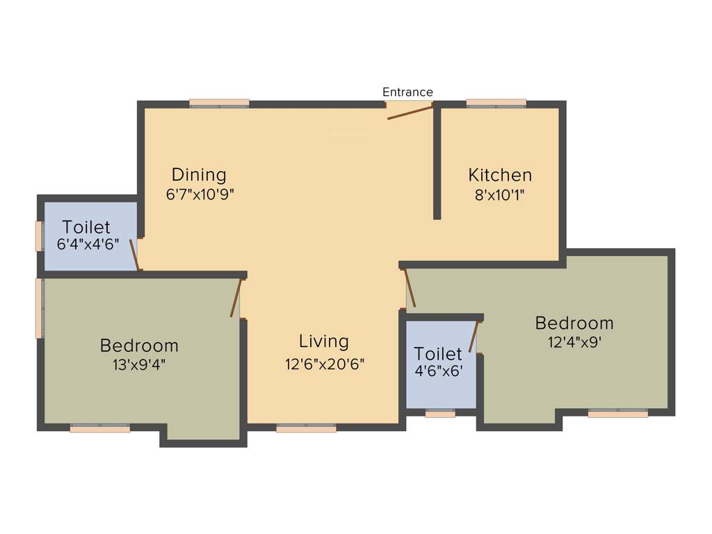 RKN Lakshya Flats (2BHK+2T (980 sq ft) 980 sq ft)