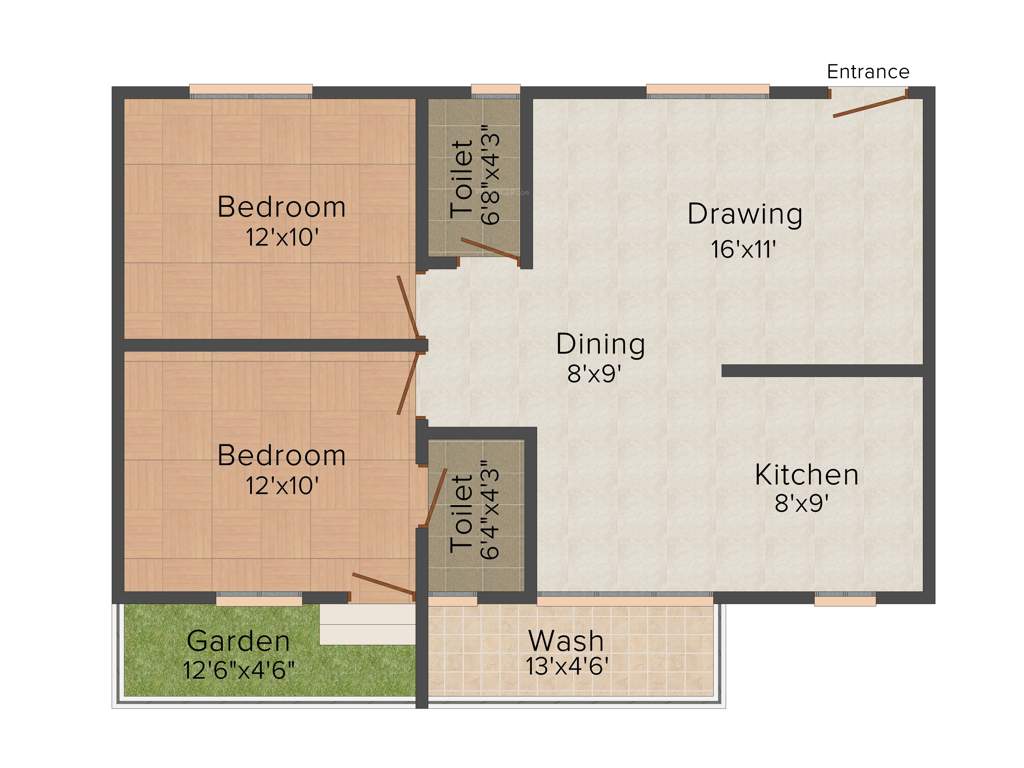 Tetra Green Aspire (2BHK+2T (1,090 sq ft) 1090 sq ft)