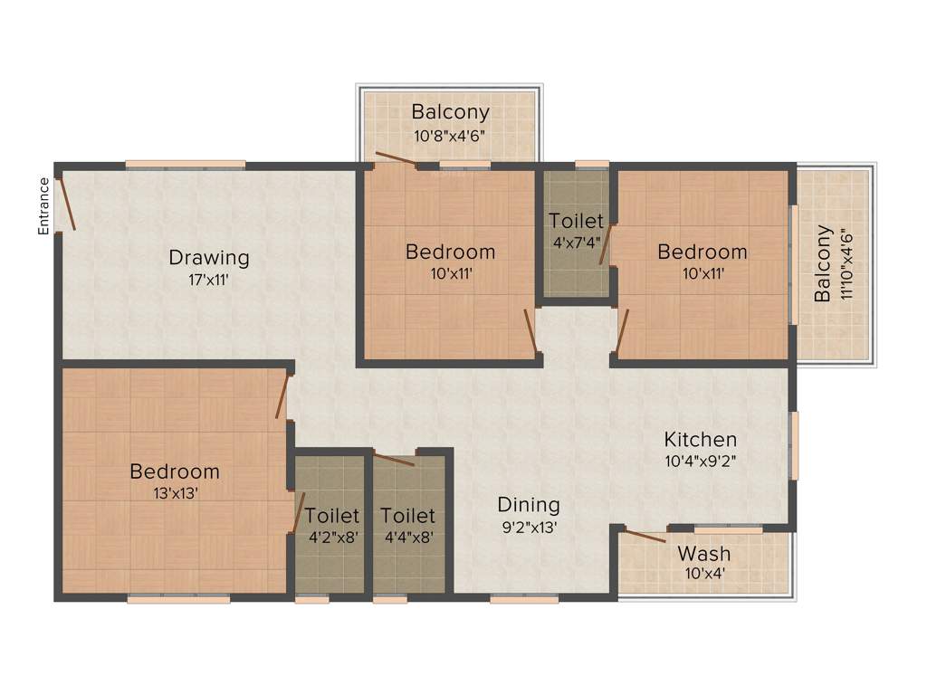 Tetra Green Aspire (3BHK+3T (1,555 sq ft) 1555 sq ft)