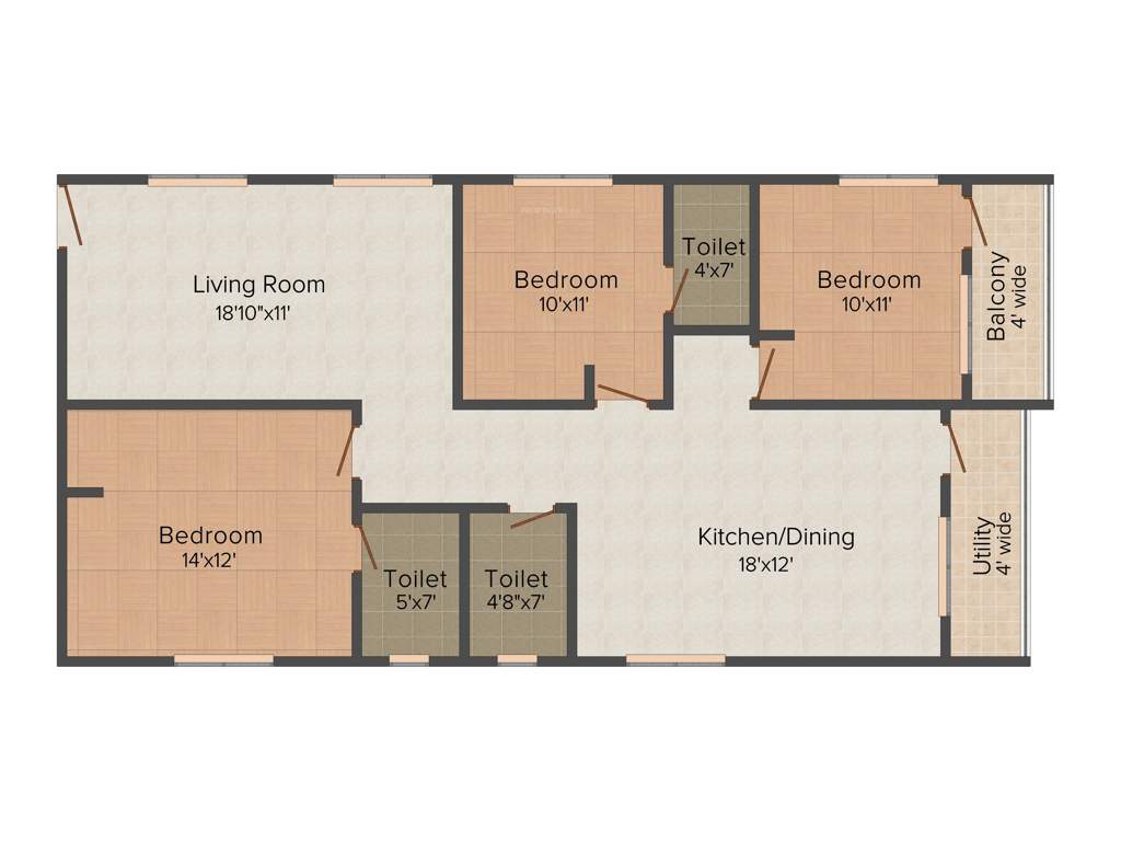 Tetra Green Pride (3BHK+3T (1,453 sq ft) 1453 sq ft)