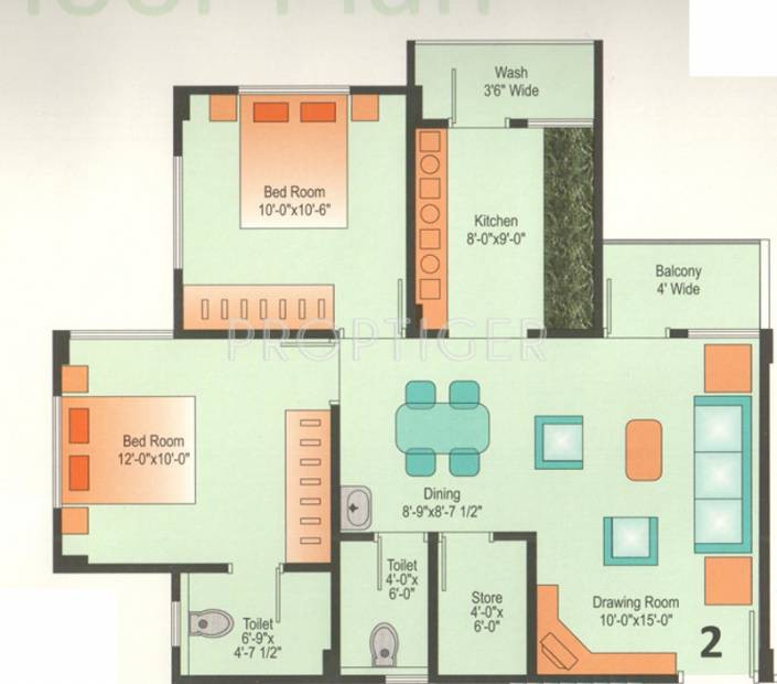 Devraj Residency (2BHK+2T (1,035 sq ft) 1035 sq ft)