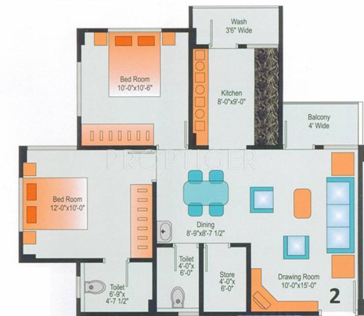 Devraj Residency (2BHK+2T (1,215 sq ft) 1215 sq ft)