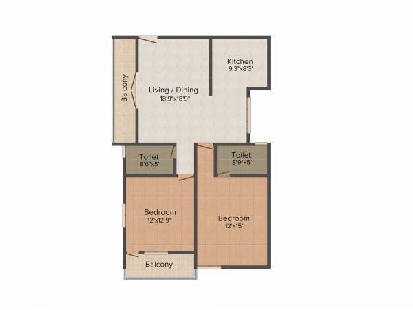 Nishitas Blossoms Heights (2BHK+2T (1,240 sq ft) 1240 sq ft)