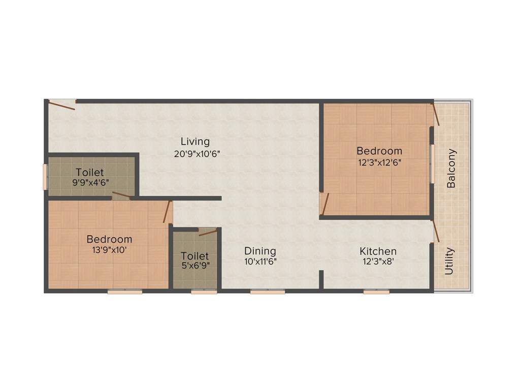 Nishitas Blossoms Heights (2BHK+2T (1,250 sq ft) 1250 sq ft)