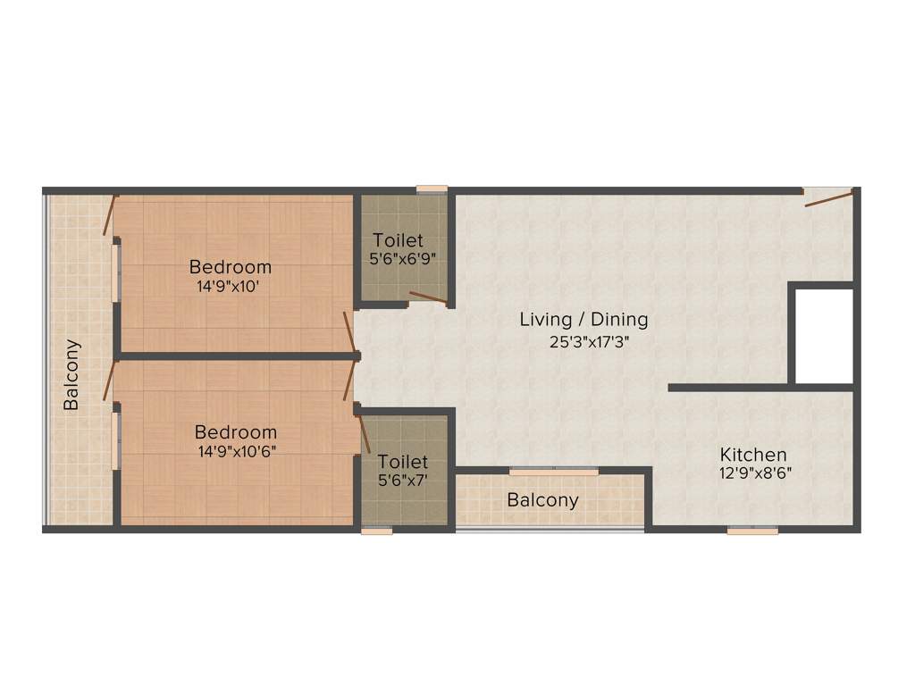 Nishitas Blossoms Heights (2BHK+2T (1,280 sq ft) 1280 sq ft)