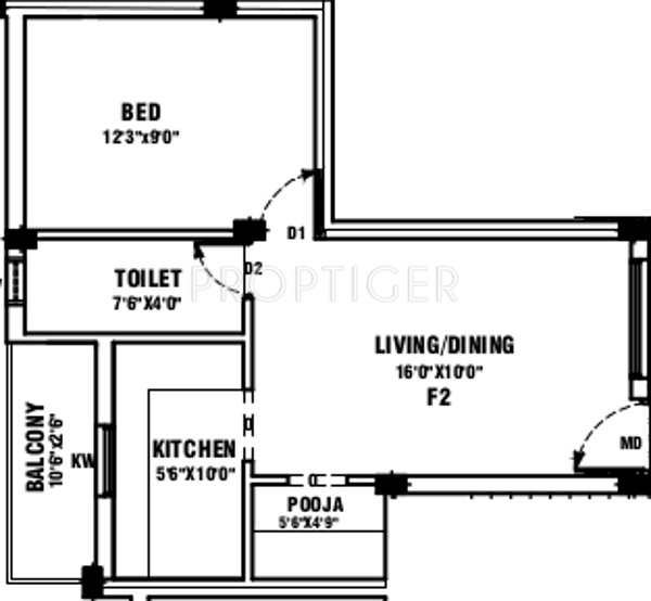 Thilaga Prathamika (1BHK+1T (590 sq ft) + Pooja Room 590 sq ft)